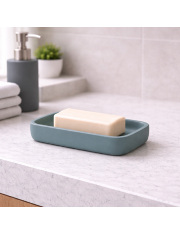 Porte-Savon Gedy En RéSine Bleu Poudré Mat, Collection Ylenia