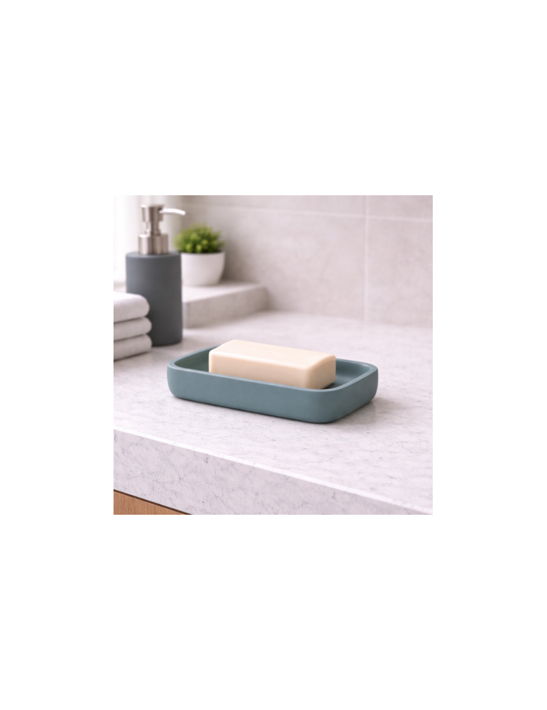 Porte-Savon Gedy En RéSine Bleu Poudré Mat, Collection Ylenia