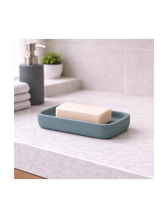 Porte-Savon Gedy En RéSine Bleu Poudré Mat, Collection Ylenia