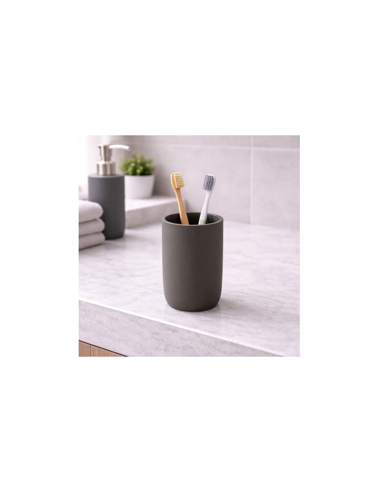 Porte-Brosse à Dents En RéSine Gedy, Finition Canon De Fusil Mat, Ligne Ylenia