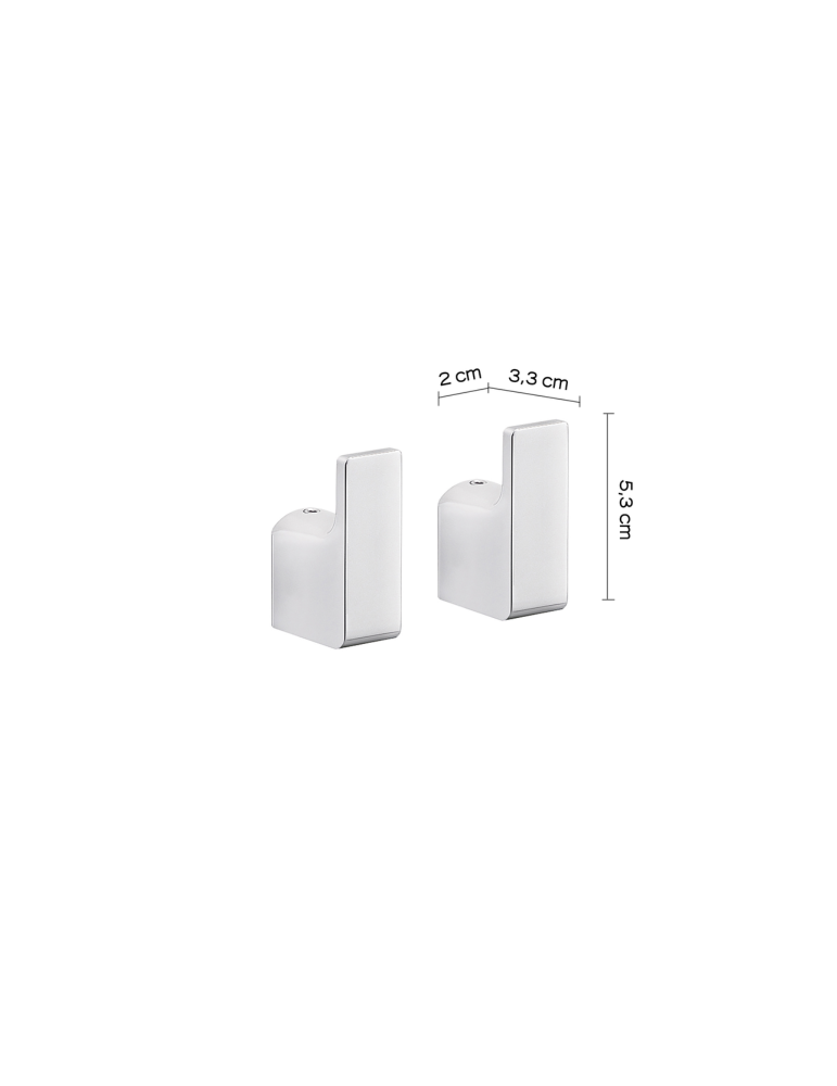 Gedy Appendiabiti 2 Pezzi Cromato Linea Pirenei | Megaclima.fr