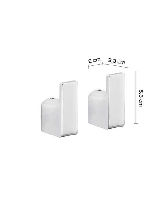 Gedy Appendiabiti 2 Pezzi Cromato Linea Pirenei | Megaclima.fr