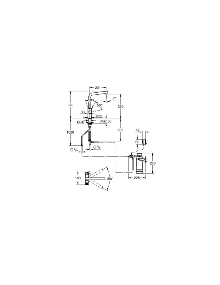 Grohe Blue Pure Minta Cromo Bocca L Filtration Eau 30589000 | Megaclima.fr