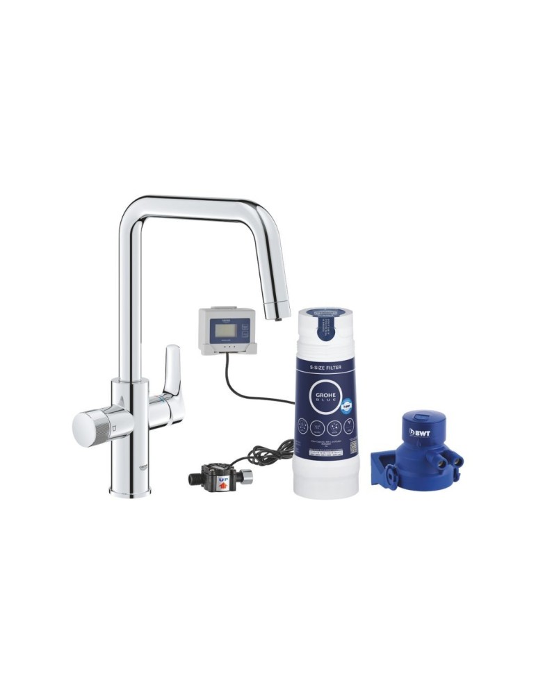 SystèMe De Filtration D'Eau Grohe Blue Pure Minta Chrome à Bec En L - 30589000