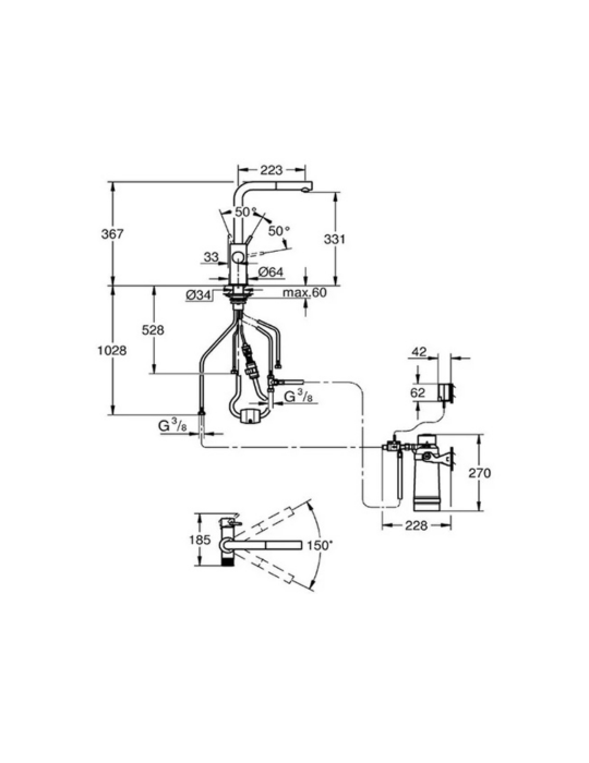 Grohe Blue Pure Minta Noir Mat Bec L 1000142 | Megaclima.fr