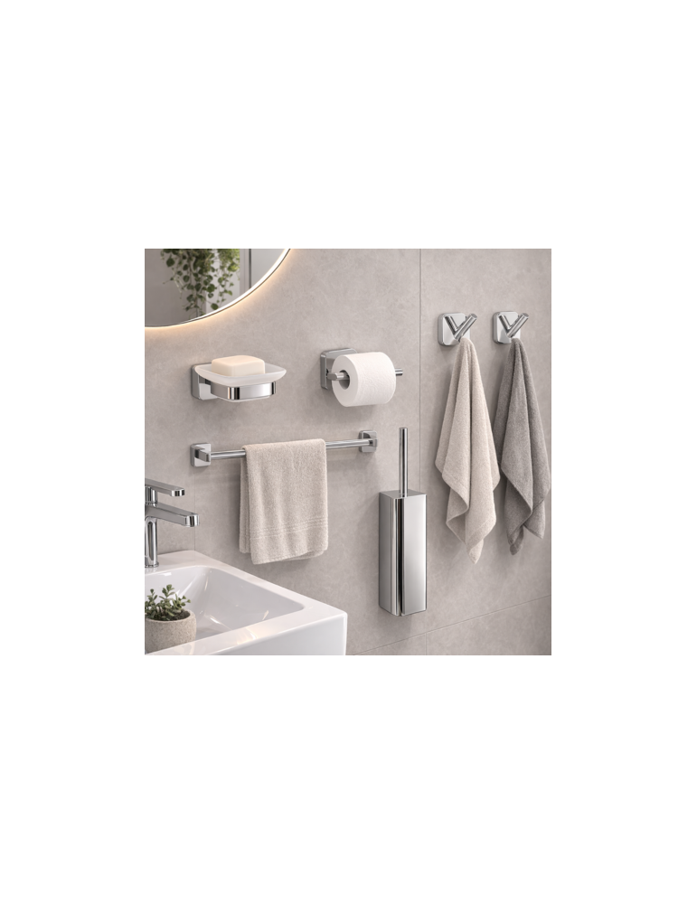 Gedy Set 5 Accessoires Salle de Bain Tonga Inox Chromé | Megaclima.fr