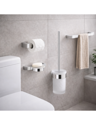 Gedy Set 4 Accessoires Salle de Bain Pirenei Laiton Chromé | Megaclima.fr