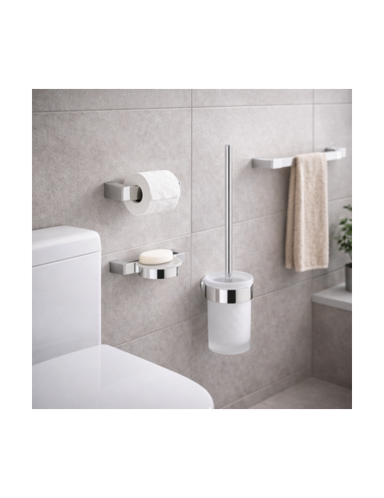 Gedy Set 4 Accessoires Salle de Bain Pirenei Laiton Chromé | Megaclima.fr