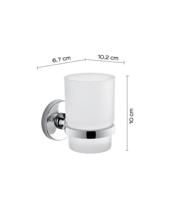Gedy Porte Brosse à Dents Verre Satiné Inox Felce | Megaclima.fr