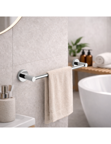 Porte-Serviettes Gedy 35 Cm En Acier Inoxydable Chromé, Motif FougèRe