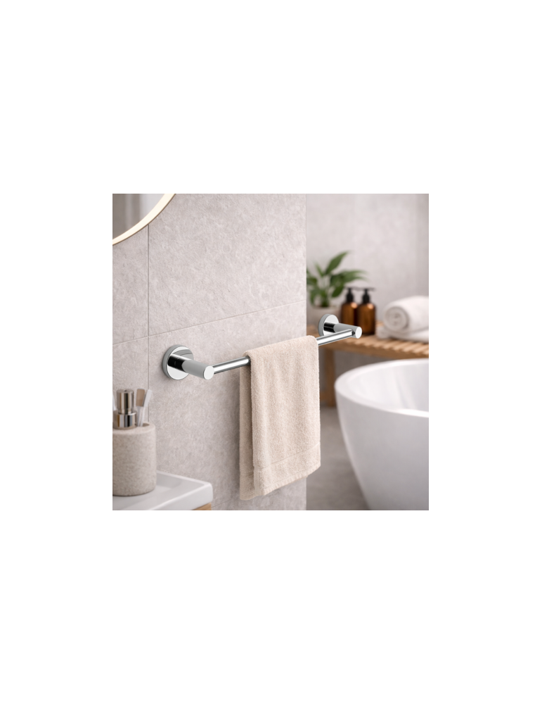 Porte-Serviettes Gedy 35 Cm En Acier Inoxydable Chromé, Motif FougèRe