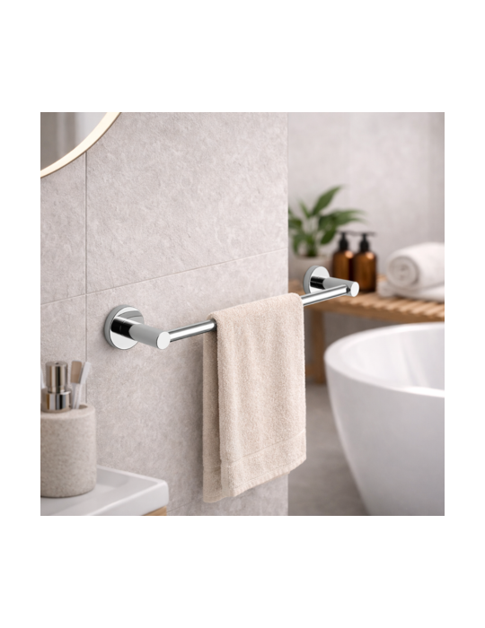 Porte-Serviettes Gedy 35 Cm En Acier Inoxydable Chromé, Motif FougèRe