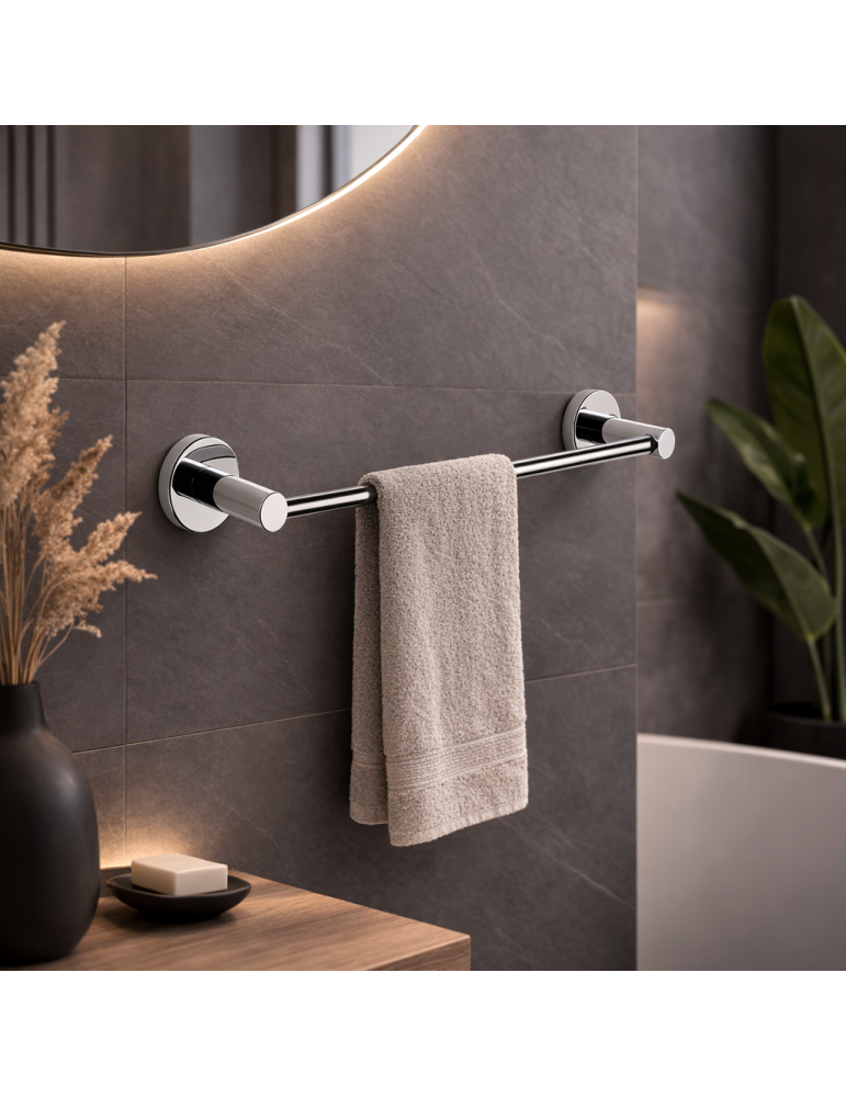 Porte-Serviettes Gedy 50 Cm En Acier Inoxydable Chromé, Motif FougèRe