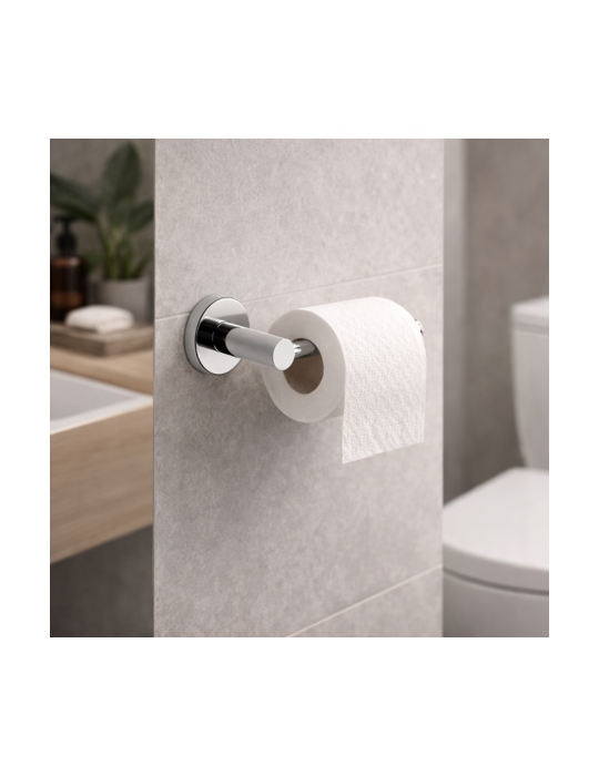 Porte-Rouleau Gedy En Acier Inoxydable Chromé Avec AdhéSif Double Face, Motif FougèRe