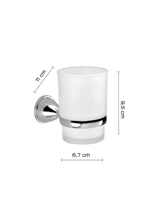 Gedy Porte-brosses à Dents Mural Genziana Verre Satiné | Megaclima.fr