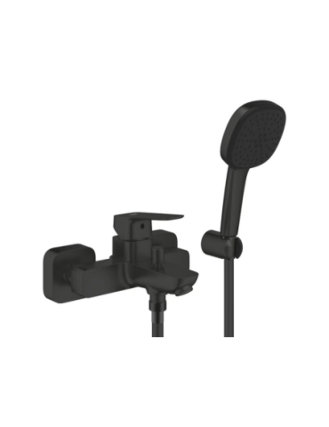 Mitigeur Bain/douche Monocommande Grohe Cubeo Avec Support De Douchette, Noir Mat - 1018142430