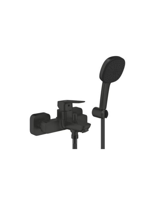 Mitigeur Bain/douche Monocommande Grohe Cubeo Avec Support De Douchette, Noir Mat - 1018142430