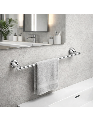 Porte-serviettes Mural Gedy 35 Cm En Acier Inoxydable Chromé, Gamme Genziana