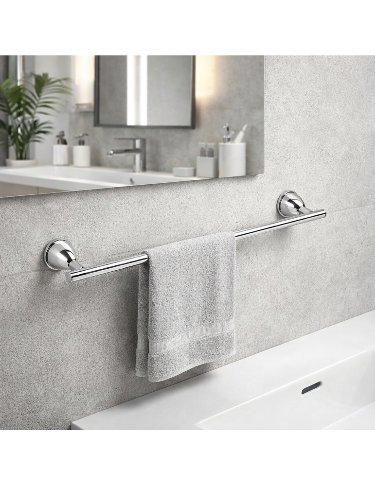 Porte-serviettes Mural Gedy 35 Cm En Acier Inoxydable Chromé, Gamme Genziana