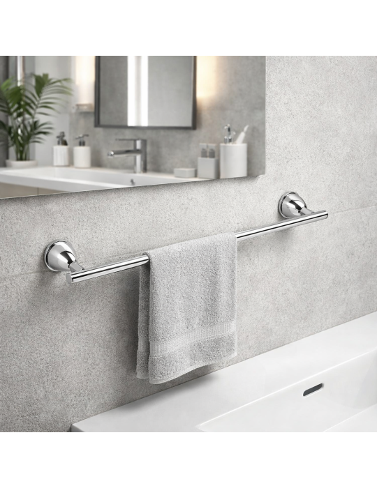 Porte-serviettes Mural Gedy 35 Cm En Acier Inoxydable Chromé, Gamme Genziana