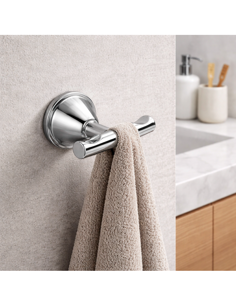 Gedy Patère double murale inox chromé Genziana | Megaclima.fr