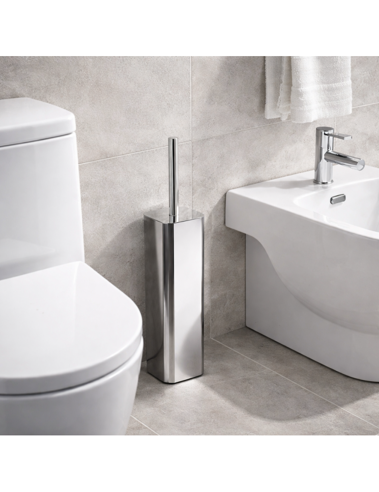 Porte-brosse De Toilette Autoportant En Acier Inoxydable Chromé Gedy Jack Line