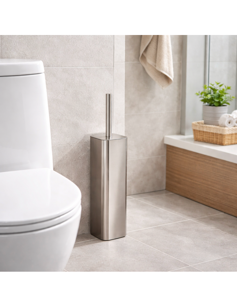 Porte-brosse Wc Autoportant En Acier Inoxydable Brossé Gedy Jack Line