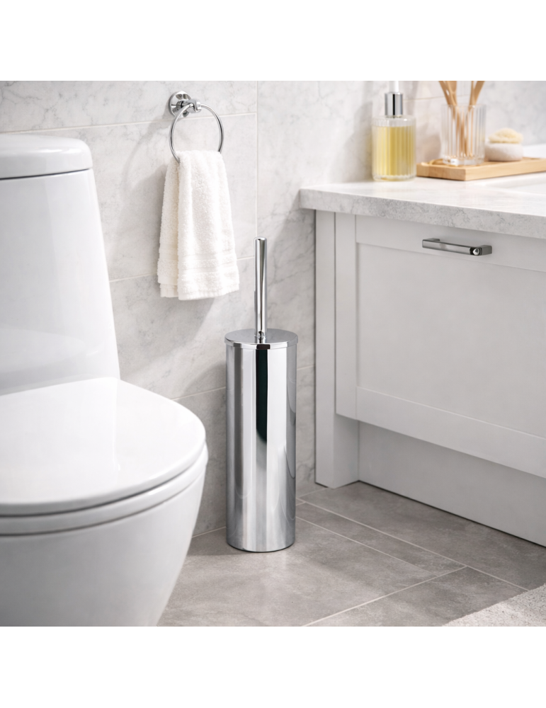 Gedy Brosse WC sur pied chrome brillant inox Flip | Megaclima.fr