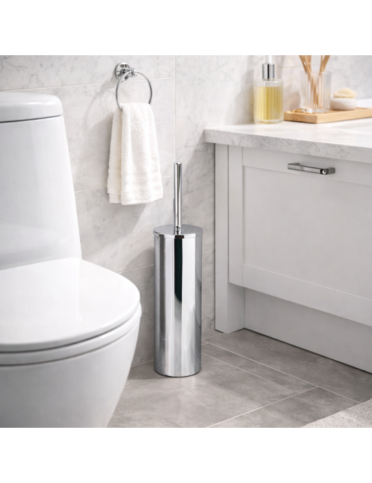 Gedy Brosse WC sur pied chrome brillant inox Flip | Megaclima.fr