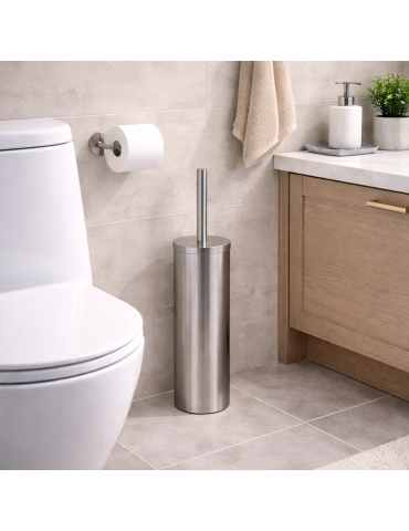 Porte-brosse Wc Autoportant Gedy Flip Line En Acier Inoxydable Brossé