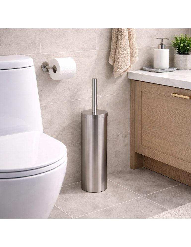 Porte-brosse Wc Autoportant Gedy Flip Line En Acier Inoxydable Brossé