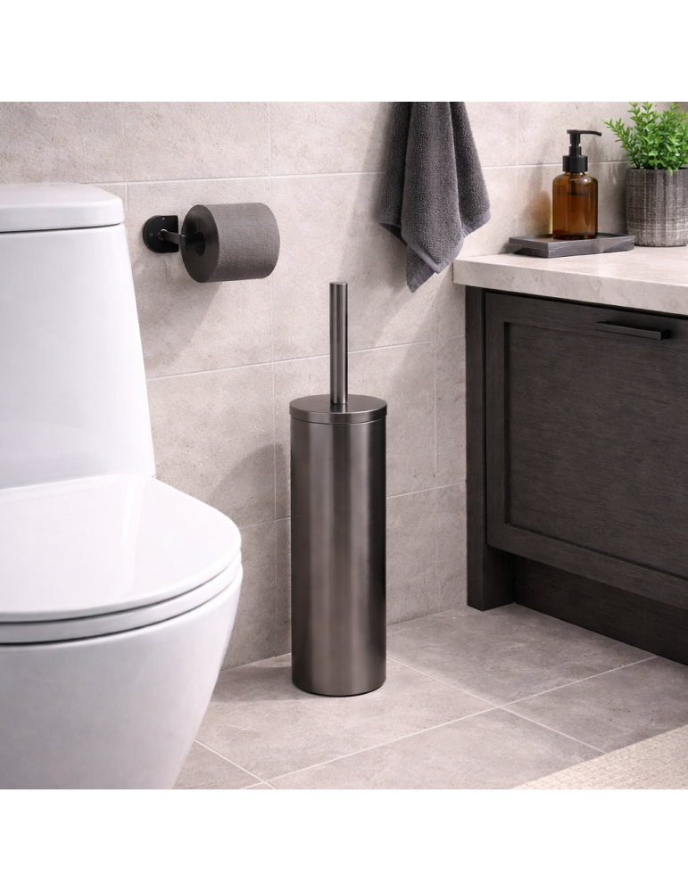 Porte-brosse Wc Autoportant Gedy En Acier Inoxydable Couleur Canon De Fusil, Flip Line