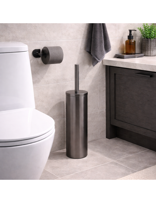 Porte-brosse Wc Autoportant Gedy En Acier Inoxydable Couleur Canon De Fusil, Flip Line