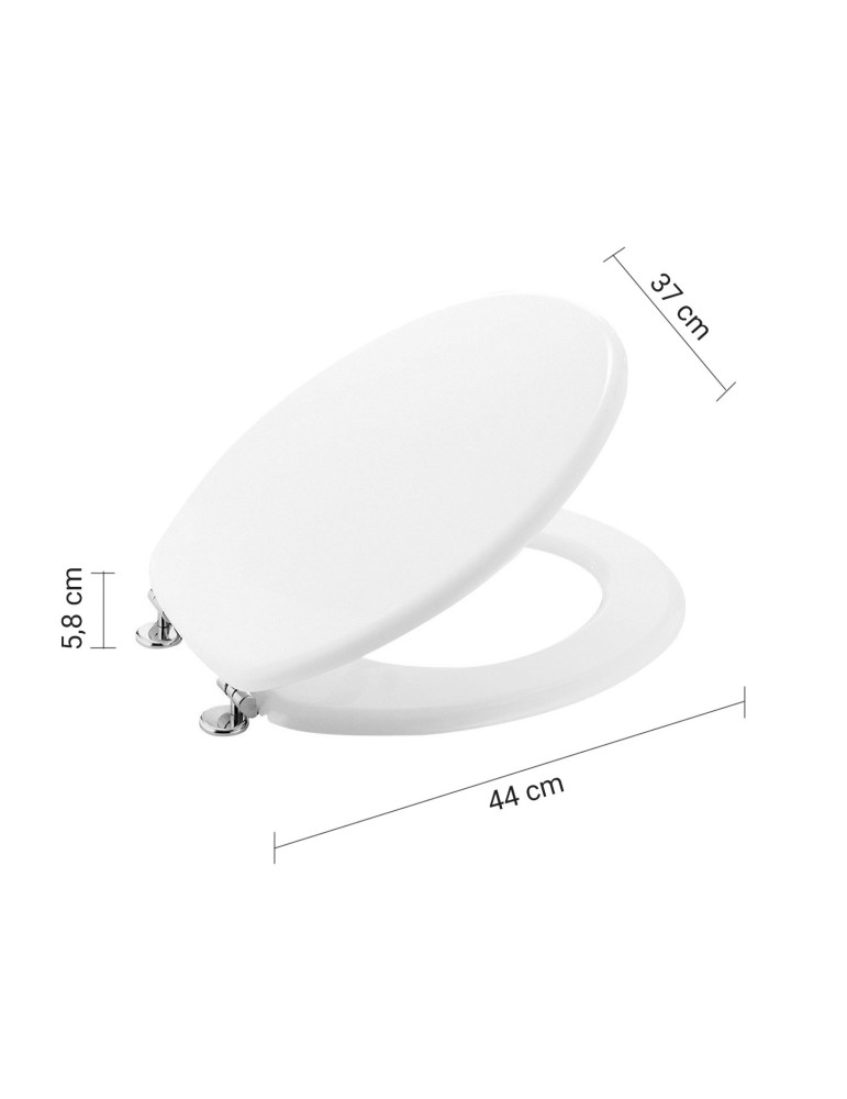 Gedy Abattant WC universel blanc MDF Smeraldo | Megaclima.fr