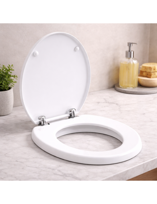 Abattant De Toilette Universel Gedy En Mdf Blanc, Gamme Émeraude