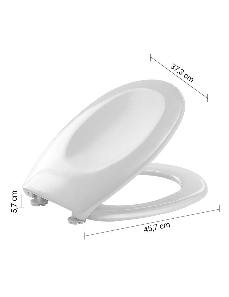 Gedy Abattant WC universel blanc résine Diamante | Megaclima.fr