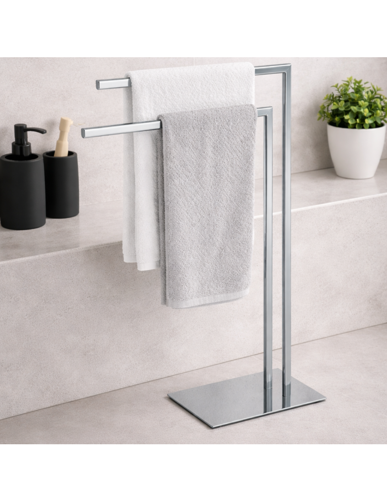 Porte-serviettes Gedy Felix Line En Acier Inoxydable Chromé