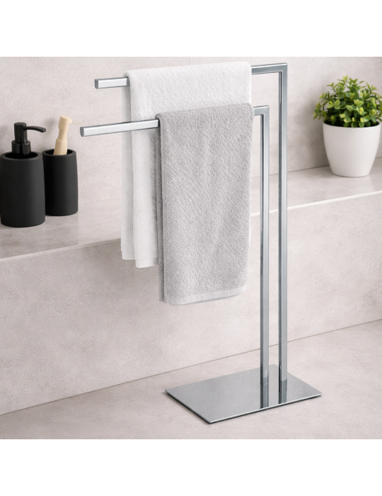 Porte-serviettes Gedy Felix Line En Acier Inoxydable Chromé