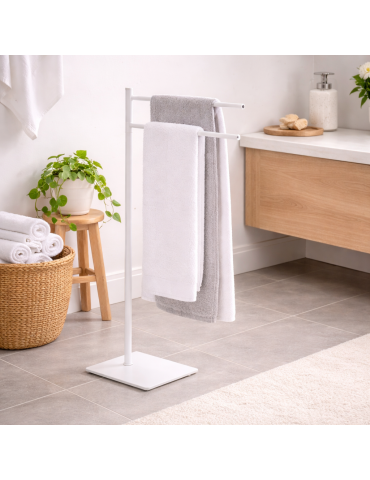 Porte-serviettes Gedy Trilly Line En Acier Inoxydable Blanc Mat