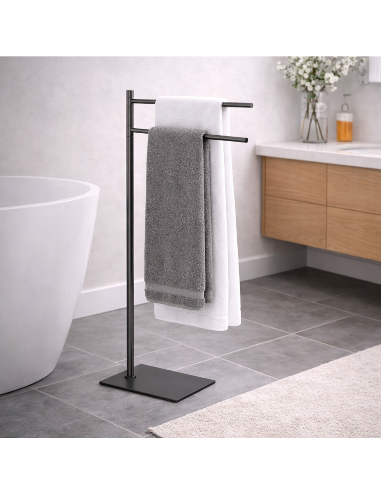 Porte-serviettes Gedy En Acier Inoxydable Couleur Canon De Fusil, Trilly Line