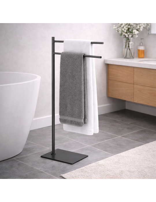 Porte-serviettes Gedy En Acier Inoxydable Couleur Canon De Fusil, Trilly Line