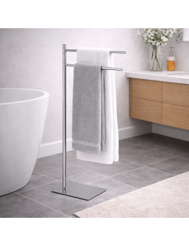 Porte-serviettes De Sol Gedy Trilly En Acier Inoxydable Brossé