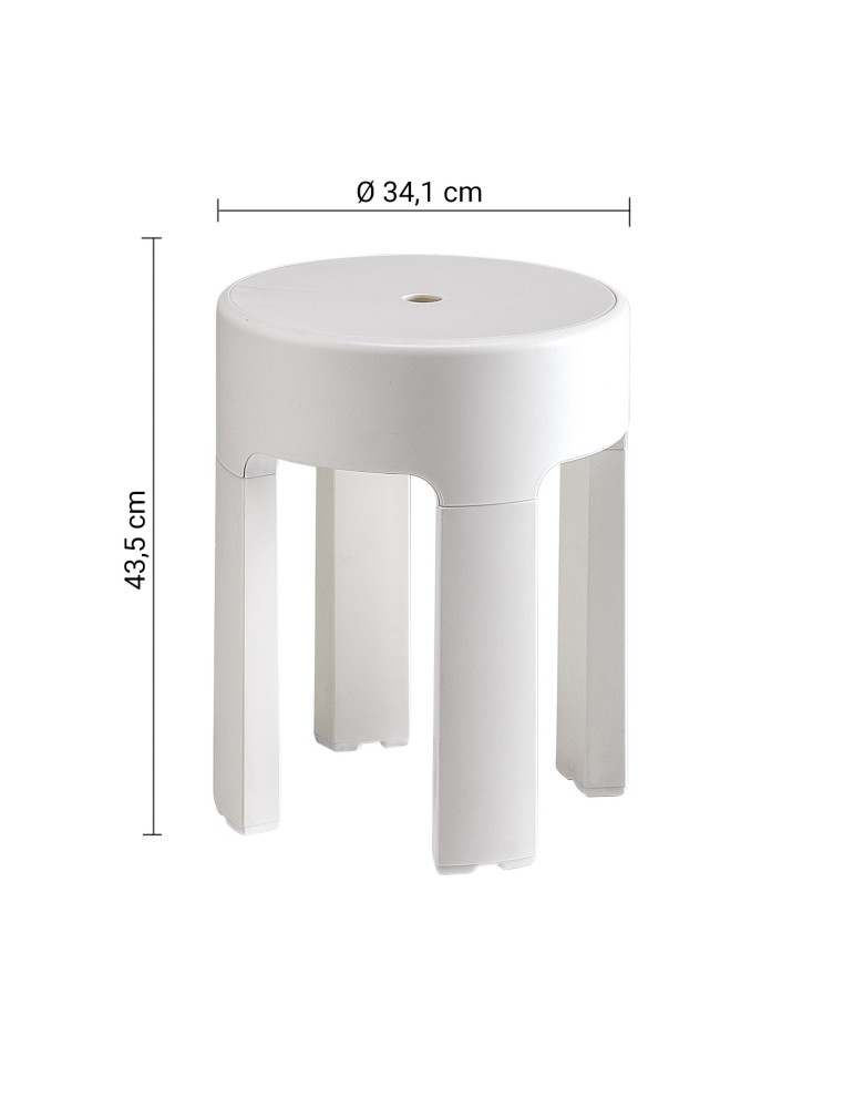 Gedy Tabouret rangement blanc mat antidérapant Newbox | Megaclima.fr