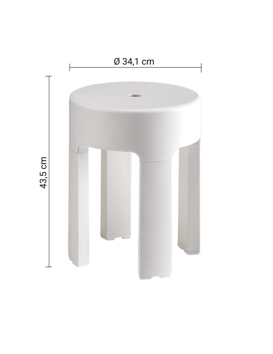 Gedy Tabouret rangement blanc mat antidérapant Newbox | Megaclima.fr