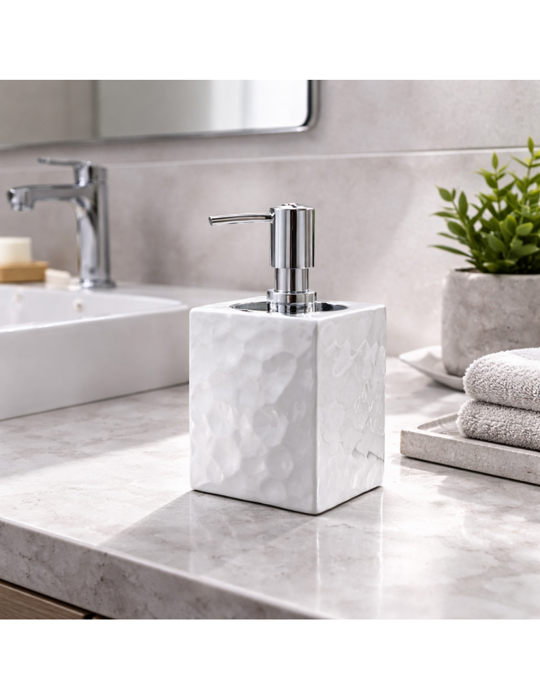 Distributeur De Savon En Céramique Gedy New Martina Blanc