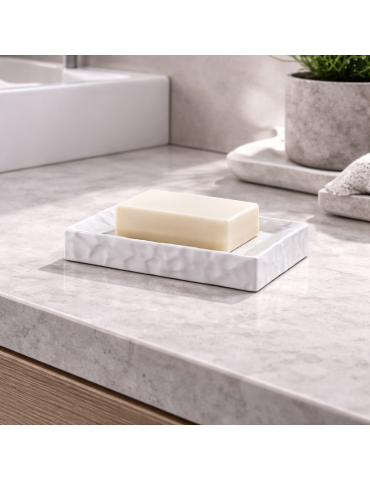 Porte-savon En Céramique Blanche Gedy, Nouvelle Collection Martina