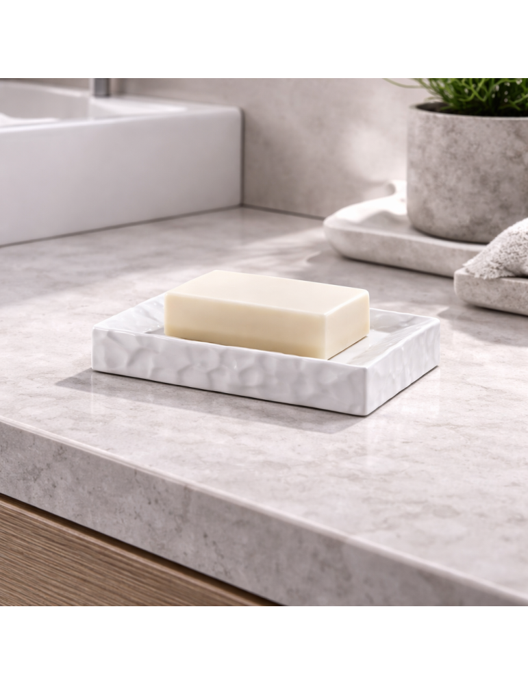 Porte-savon En Céramique Blanche Gedy, Nouvelle Collection Martina