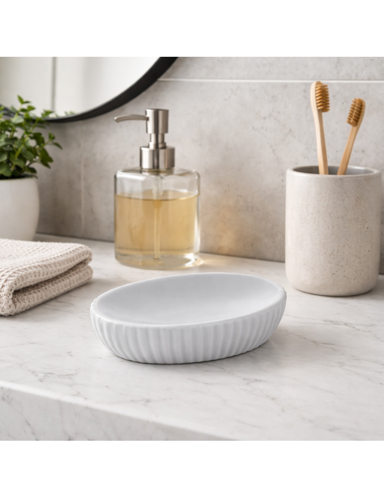 Porte-savon En Céramique Grise Gedy Marika