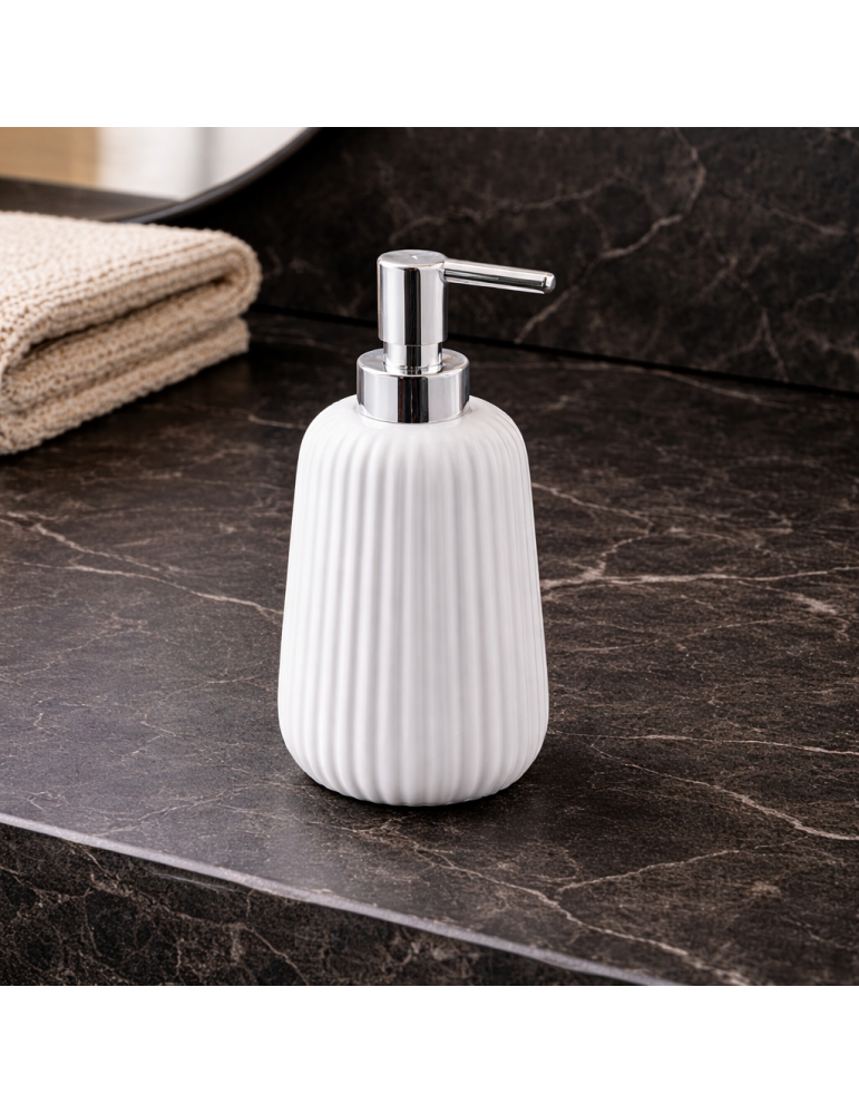 Distributeur De Savon En Céramique Blanche Gedy, Gamme Marika