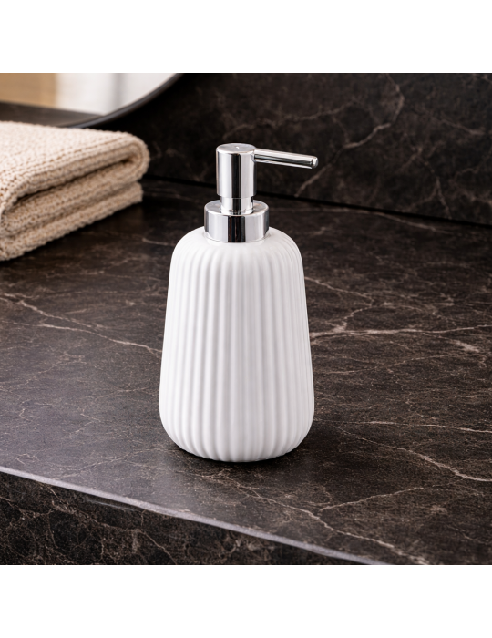 Distributeur De Savon En Céramique Blanche Gedy, Gamme Marika